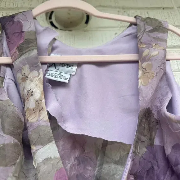 K Studio Vintage 90's Fairy Grunge Purple Floral Sheer Dress - Picture 4 of 5